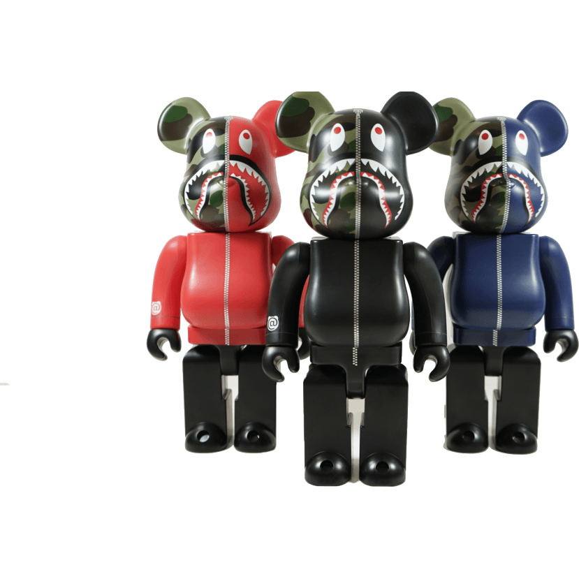 BAPE X 1000% Bearbrick (2017) - 1st Camo Shark (Set of 3) Bearbrick