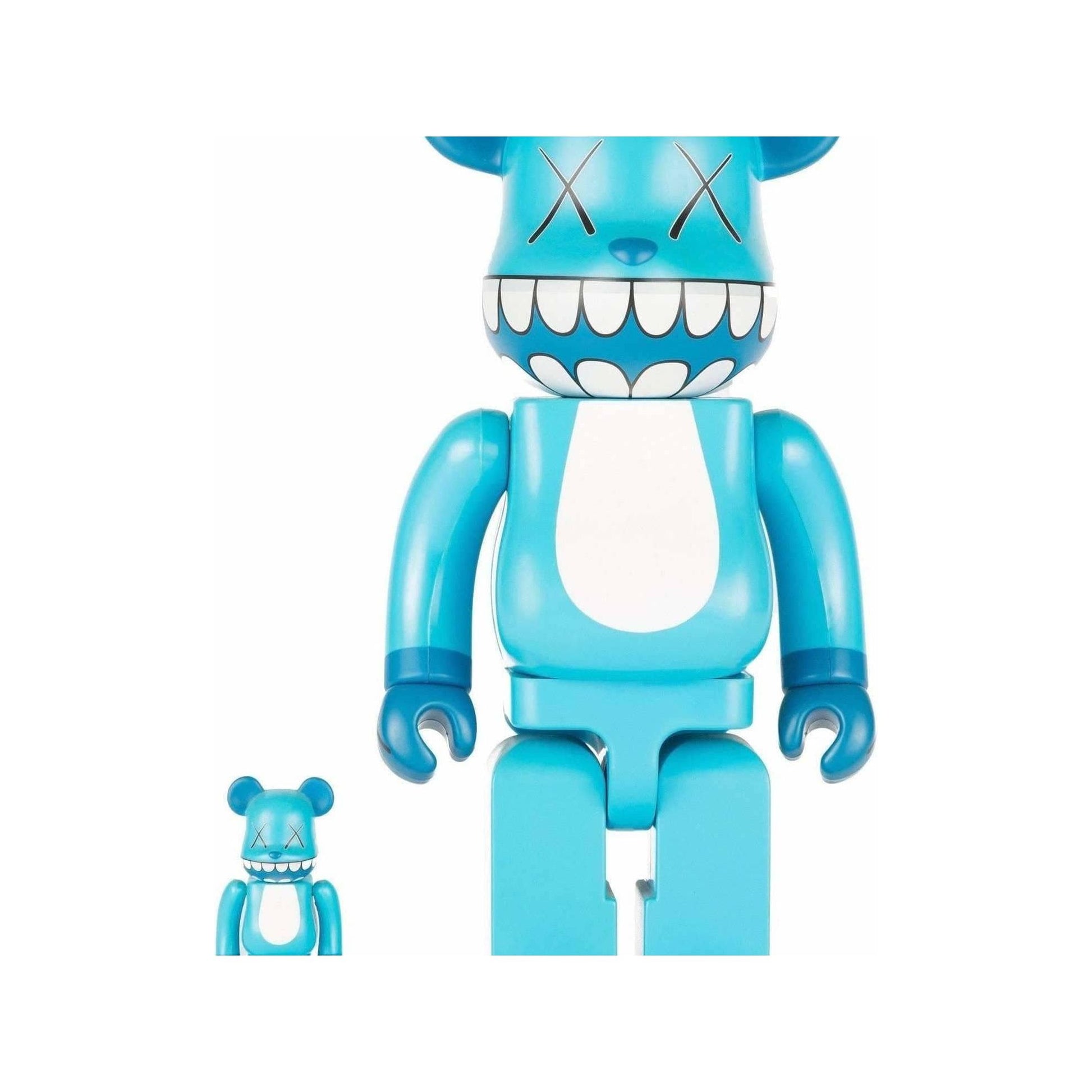 KAWS X 100% & 400% Bearbrick Set (2003) - Blue Chompers Bearbrick